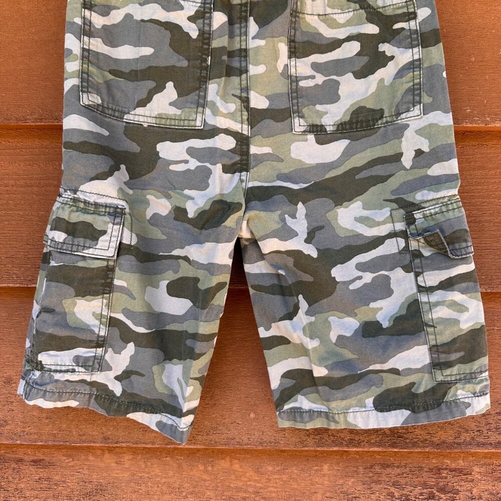 Place Boys Camo Elastic Waist Cargo Shorts Size 14 100% Cotton Made In Kenya - Picture 8 of 8